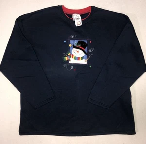 NWT Natural Escape Women's 1X Embroidered Christmas Fleece Lined Sweatshirt - Picture 1 of 26
