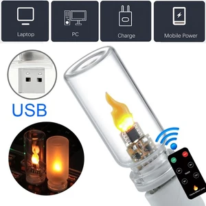 USB Night Light Read Lamp USB Plug in Mini USB LED Flame Effect Atmosphere Light - Picture 1 of 30