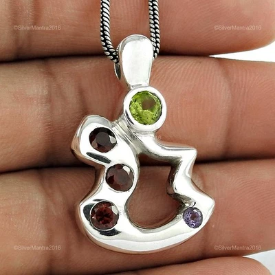 Eleganter Mutteranhänger Mit Rundem Amethyststein Aus 925 Sterling Silber - Bild 1 von 4