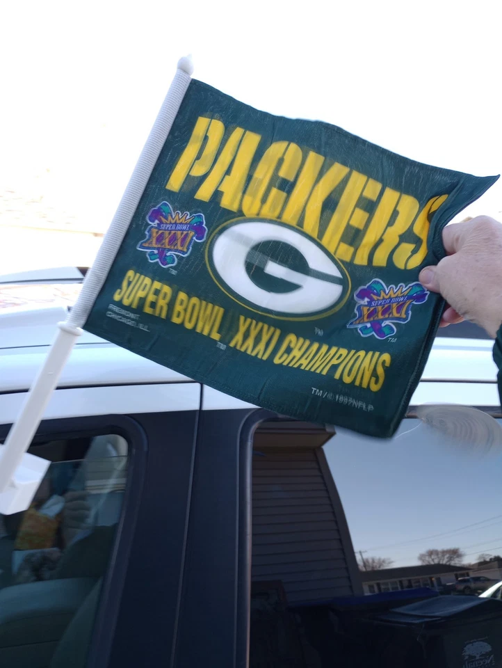 Green Bay Packers Super Bowl XXXI Campeones Coche Bandera De Colección NFL 1997 Foto 1 de 1