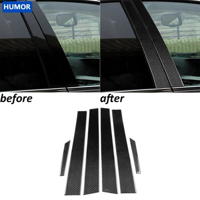 Tapicería de panel exterior de pilar B de fibra de carbono real 6 piezas para Lexus RX350 RX450h 10-15 Foto 1 de 4