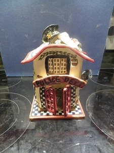 Blue Sky Clayworks Heather Goldminc Police Dept Tealight House Night Light - Picture 1 of 4