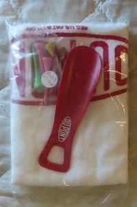 VINTAGE DUPONT GOLF TOWEL WITH TEES DIVET TOOL SPOTS AND SHOEHORN NIP - Picture 1 of 2