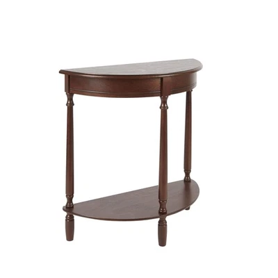 Simplify Half Round Accent Table, Walnut, 28.25w 11.8d 28.25h - Image 1 of 4