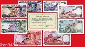 JERSEY SPECIMEN SET 1 5 10 20 pounds 1978 Pick CS1 SC- / AUNC - Imagen 1 de 1