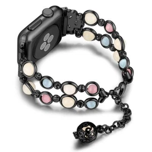 Luminous Bead Band Women iWatch Band Sliver for iWatch SE 10 9 8 7 6 5 4 3 2 1 - Picture 1 of 20