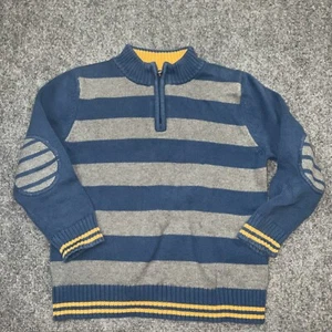 hanna Andersson sweater Boys size 4T Blue striped Elbow Pads - Picture 1 of 6