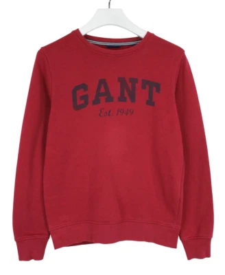 Moletom Gant masculino pequeno suéter gola redonda logotipo frontal vermelho - Imagem 1 de 4