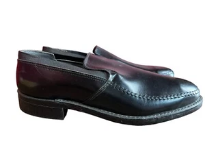 NOS Mens Sz 7 Vintage 1970s Shoes RED WING USA Black Leather Slip On Loafers - Picture 1 of 14