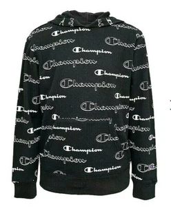 Suéter con capucha Champion Boys con guión con logotipo nuevo con etiquetas negro talla 4 - Imagen 1 de 2