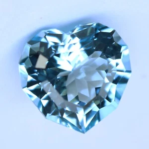 12.28Cts Ravishing Natural Baby Blue Topaz Heart Custom Cut Gemstone Ref-VDO - Picture 1 of 5