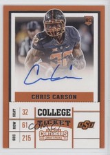 2017 Panini Contenders Draft Picks College Ticket Chris Carson Rookie Auto RC