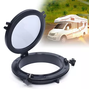 Round Porthole Window For Vans Tempered Glass Auto Black 8" NEW UK - Picture 1 of 21