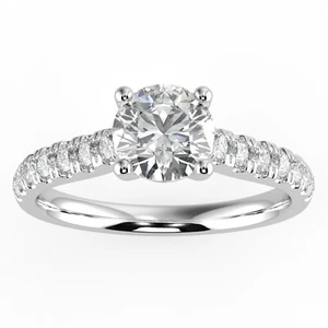 2ct IGI Certified Lab Grown Diamond Engagement Ring F/VS 14k Gold Round Cut - Picture 1 of 7
