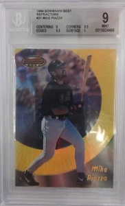 Bowman's Best Refractor #21 1998 Mike Piazza Mets patio raro paralelo/400 BGS 9 - Imagen 1 de 2