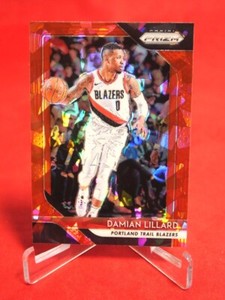 Damian Lillard Prizm RED CRACKED ICE 2018-19 Basketball Card #81 MT