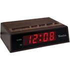 Westclox LED Digital Alarm Clock Retro Casing Wood Grain Finish, Black 22690