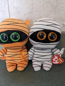 Ty Beanie Babies Boo Halloween Plush Mask Mummy Stuffed 2003 7" - Picture 1 of 9