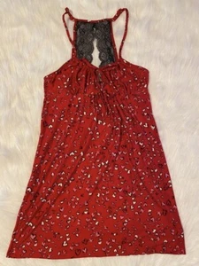 Pijama Secret Treasures para mujer talla pequeña (4-6) rojo estampado corazón quimise NUEVO - Imagen 1 de 7