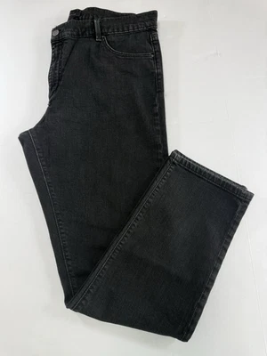 Pantalones de mezclilla negros de tiro bajo Ann Taylor The Girlfriend talla 12 nuevos sin etiquetas Foto 1 de 4