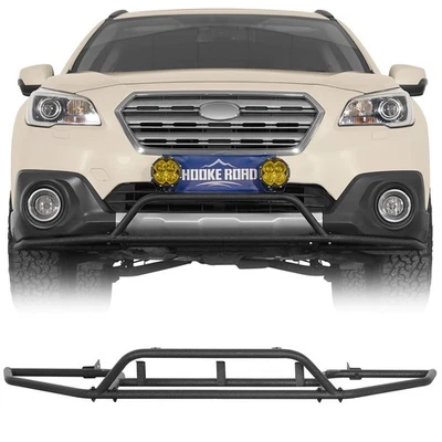 Front Grille Guard Bull Bar Bumper & 2 Light Tabs For 2015-2019 Subaru Outback Foto 1 de 4