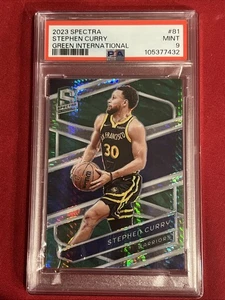 Panini Spectra Stephen Curry #81 International Green Prizm #’d/75 PSA 9 2023-24 - Imagen 1 de 10