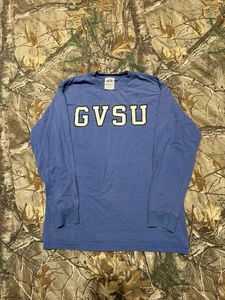 Vintage GVSU College Longsleeve Blue Spellout Medium Excellent Condition - Picture 1 of 4