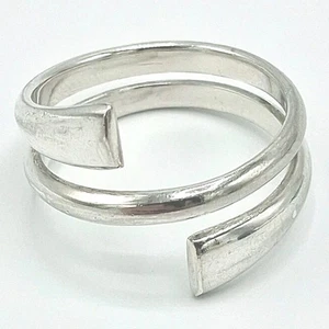 Vintage Spiral Signed MD 925 Sterling Silver Adjustable Ring - Picture 1 of 10
