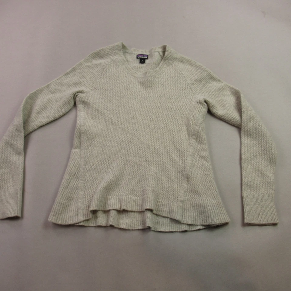 Свитер женский Patagonia маленький пуловер с длинным рукавом вырез лодочкой бежевый повседневный - Изображение 1 из 4