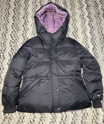 SOIA & KYO MUJER ABRIGO BOMBER PUFFER CHAQUETA CINDI REVERSIBLE NEGRO MORADO MED Foto 1 de 4