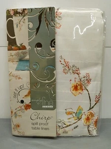 Lenox Chirp Tablecloth 70 in. Round Spring Blossom Birds Spill Proof Tablecloth - Picture 1 of 4