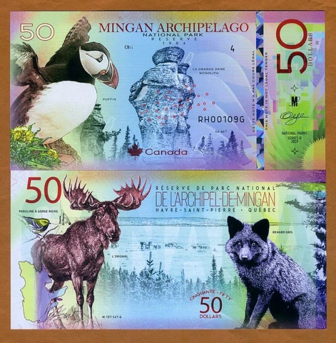 Canada, Mingan Archipelago National Park, Quebec, 50 dollars, Polymer, 2019 Cover