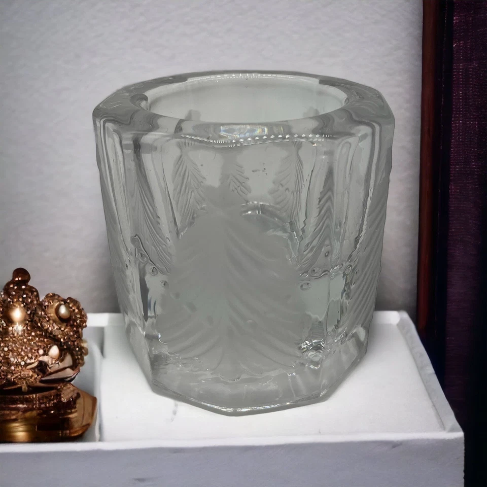 Studio Nova Frosted Glass Votive Tea Light Candle Holder Christmas Holiday Bells - Image 1 of 4