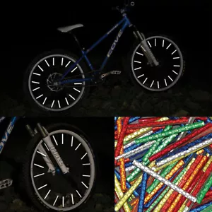 Paquete de 12 reflectores de luz de radios de bicicleta clip de rueda de bicicleta reflectante para ciclismo - Imagen 1 de 9