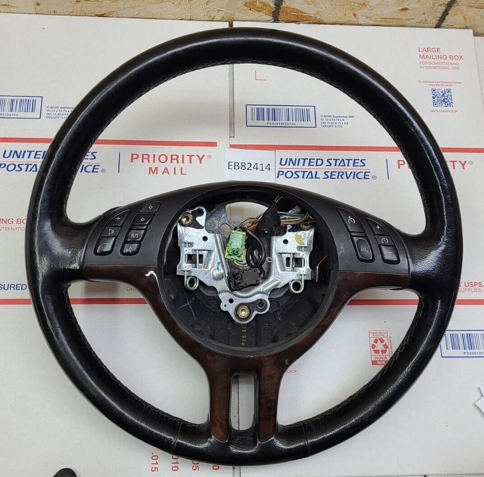 BMW X5 2000-2006 VOLANTE DEPORTIVO NEGRO E53 CON CONTROLES MADERA GRANO FABRICANTE DE EQUIPOS ORIGINALES 6755737 Foto 1 de 4
