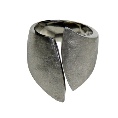 Anel frontal dividido feminino cetim aço inoxidável, tamanho 5 - Imagem 1 de 3