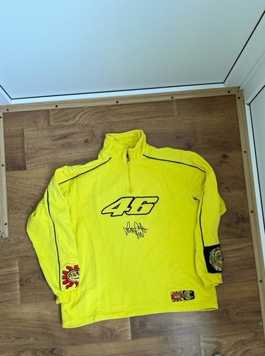 Giacca pile zip intera VR46 Valentino Rossi giallo e blu navy usata taglia M