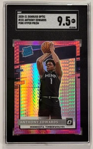 2020-21 Donruss Optic Pink Hyper Prizm ANTHONY EDWARDS RC Rookie #151 SGC 9.5 - Picture 1 of 2