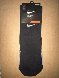 Nike Park III Men's Cushioned OTC Soccer Socks Medium Black Size 6-8 NWT - Picture 1 of 4