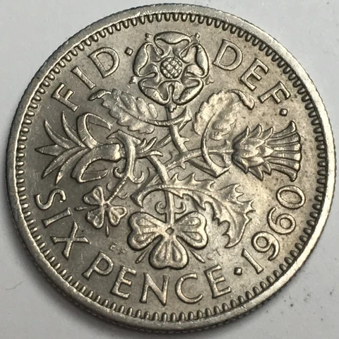 1960 United Kingdom Sixpence - Elizabeth II - KM#903 - UK6P60 Cover