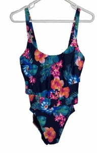 Coco Reef Swimsuit Bra Size 12 36D Tropical One Piece Underwire Layered - Picture 1 of 7
