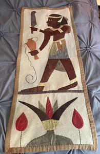 Tapiz egipcio vintage 44x17 bellamente hecho a mano. - Imagen 1 de 6