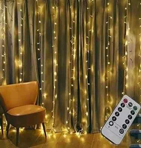 3mx3m LED Curtain Fairy String Lights In/Outdoor Warm White Window Wedding Decor - Picture 1 of 24