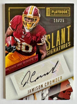 Jamison Crowder 2016 Panini Playbook Slant Signatures GOLD AUTO Redskins #'d /25 - Image 1 of 2