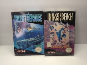 Kings Of The Beach & Silent Service NES Nintendo ULTRA W/BOXES LOOK 2 GAMES! 
