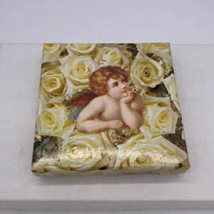 Unused Box Vintage Greeting Cards Notes All Occasion Cherubs Yellow Roses 1999 - Picture 1 of 9