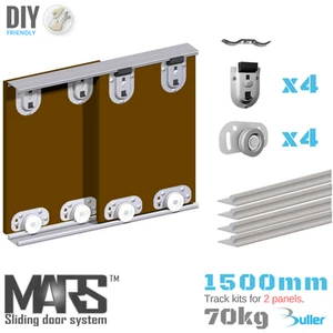 Sliding Door Track System 2 Door Gear Set For Wardrobe Mars 70 kg / 1500 mm - Picture 1 of 8