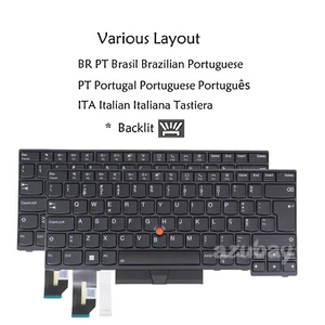 Teclado BR PT ITA para Lenovo ThinkPad P14s Gen 1/Gen 2, T14 Gen1/Gen2 retroiluminado - Imagen 1 de 7