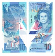 2021 East Caribbean 10 Dollar Polymer Banknote UNC P57