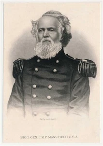 Forgotten men of history, Joseph K. Mansfield, portrait engraving - Picture 1 of 3